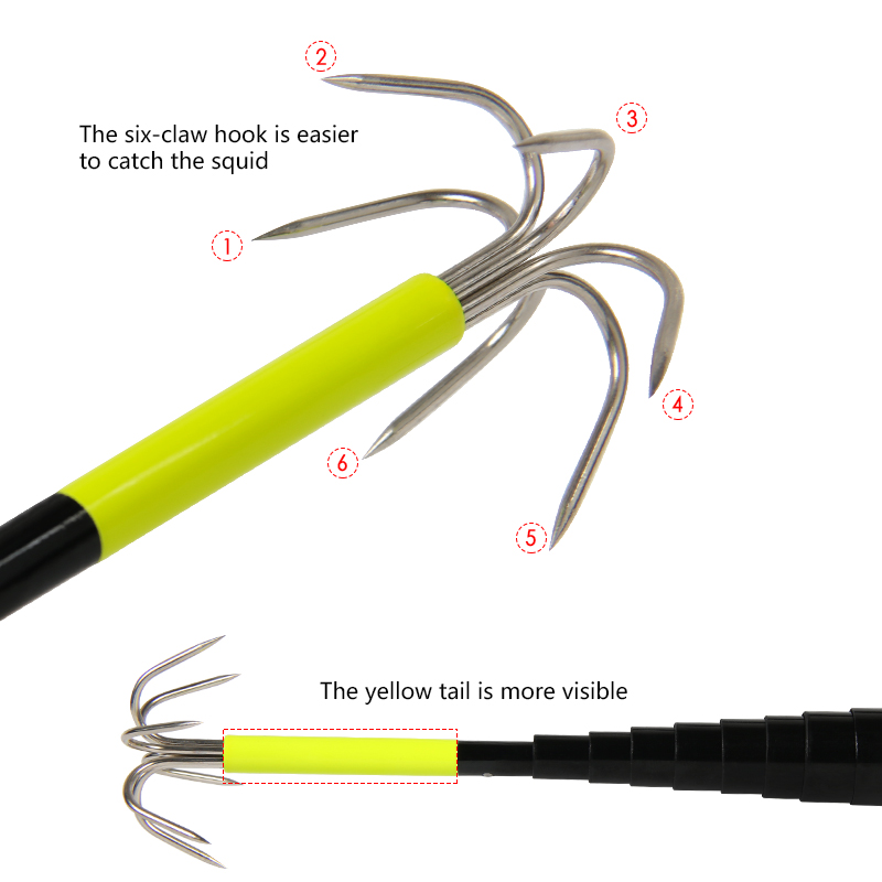 4/3 メートル伸縮イカガフアンカーフック釣りフックイカイカ - Fishing Equipment Carp のレビューと価格