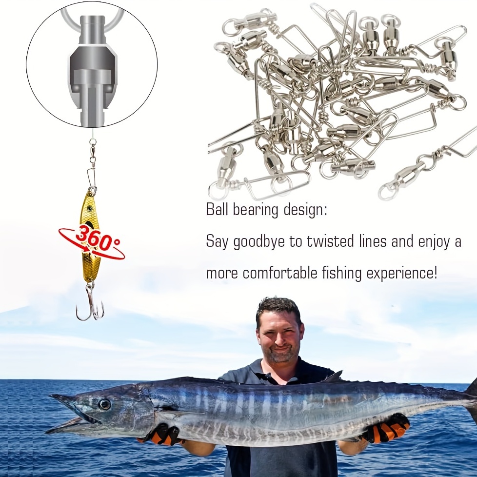 耐久性のあるステンレススチール製釣りスイベル 10 個 -  - Ice Fishing Tip Up のレビューと価格