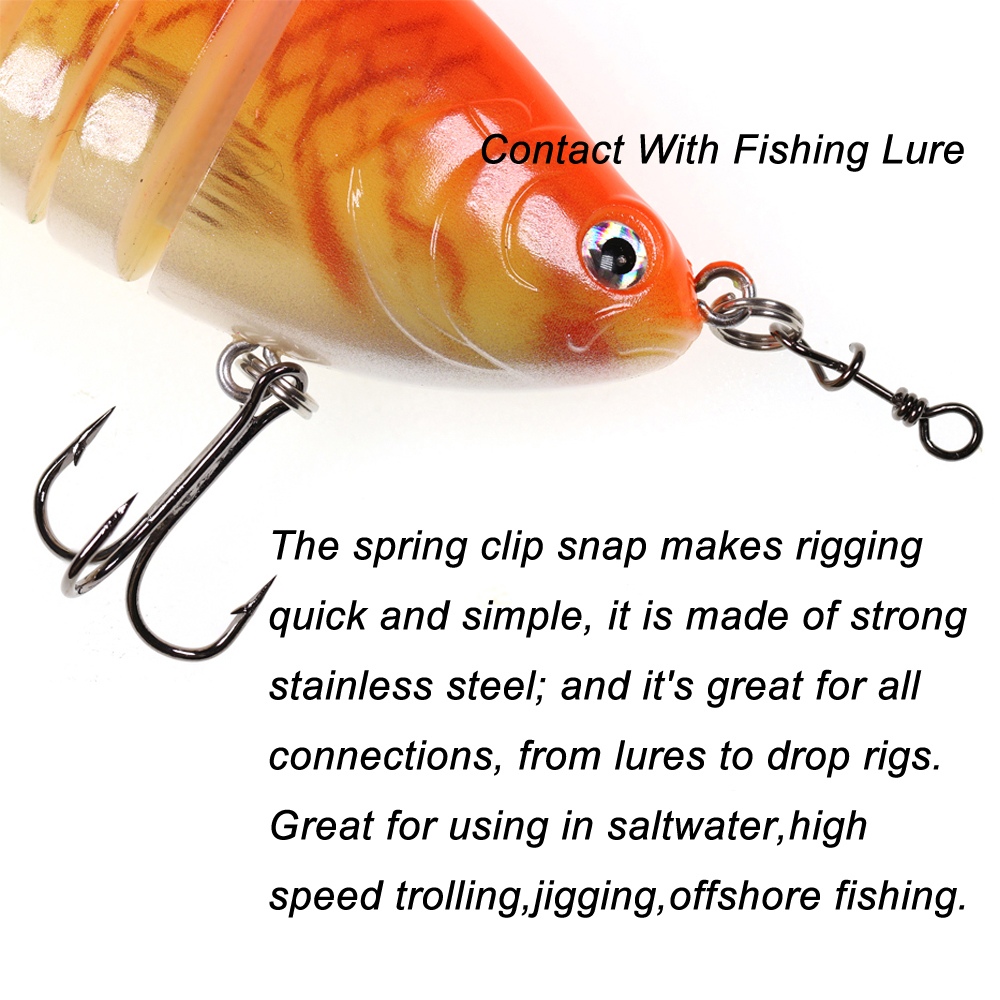Bimoo 50 個ステンレス鋼クイックロックスナップスプリ - Fishing Equipment Cheap のレビューと価格